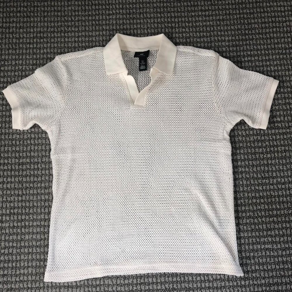 White Cream H&M polo shirt knitted